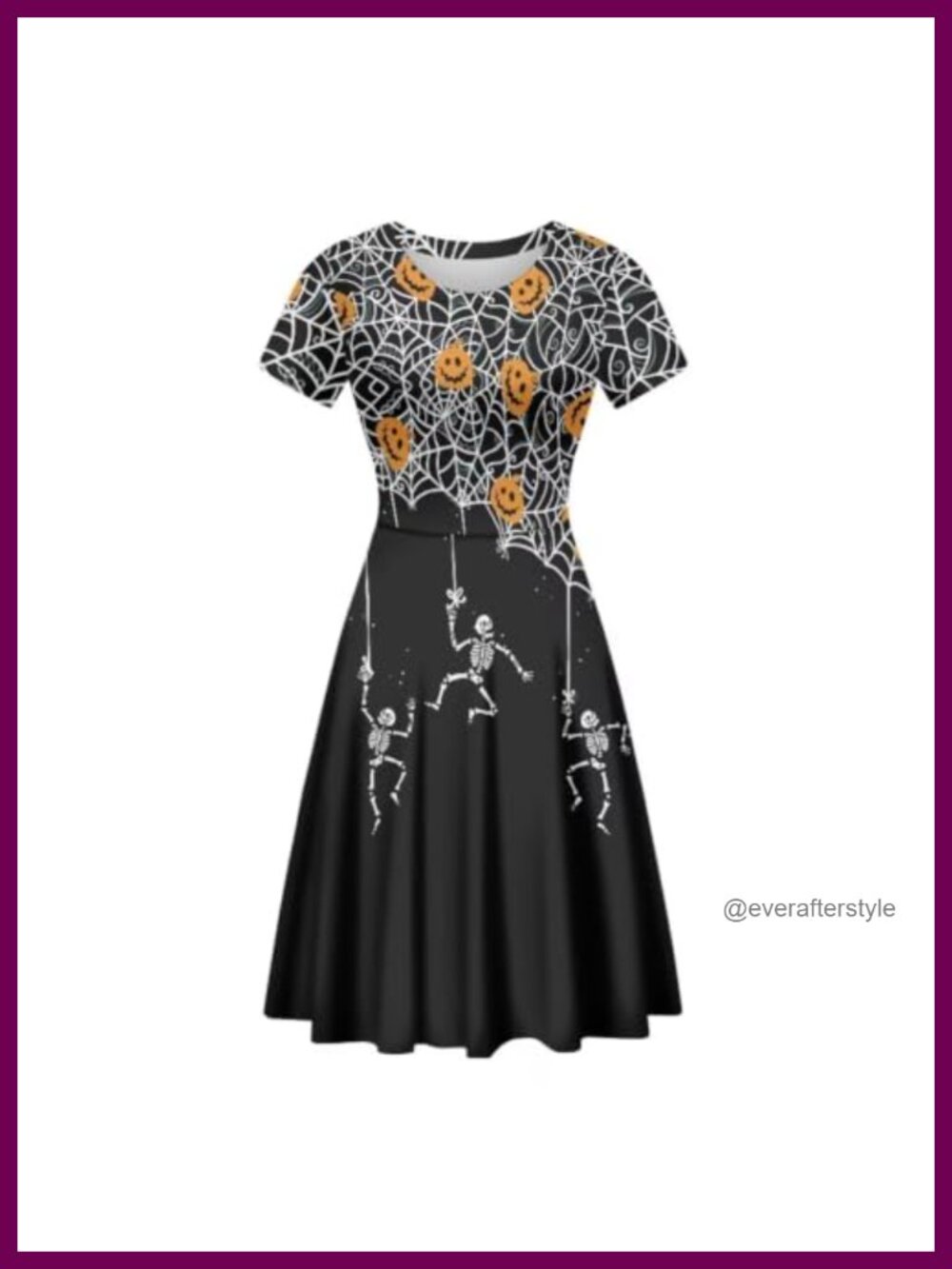 Short Sleeve A-Line Flared Dress - Casual Party Swing